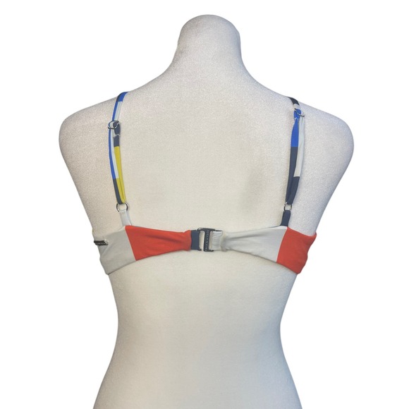 Cala de la Cruz Carlota Check-Print Jersey Bikini Top Women's Medium Beach Pool - Picture 3 of 6